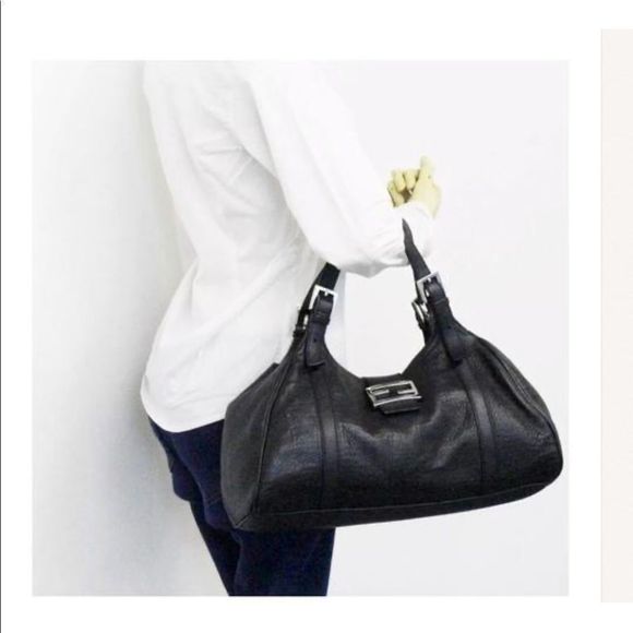 Fendi Handbags - Fendi Spy Bag Authentic Black Lambskin Leather
